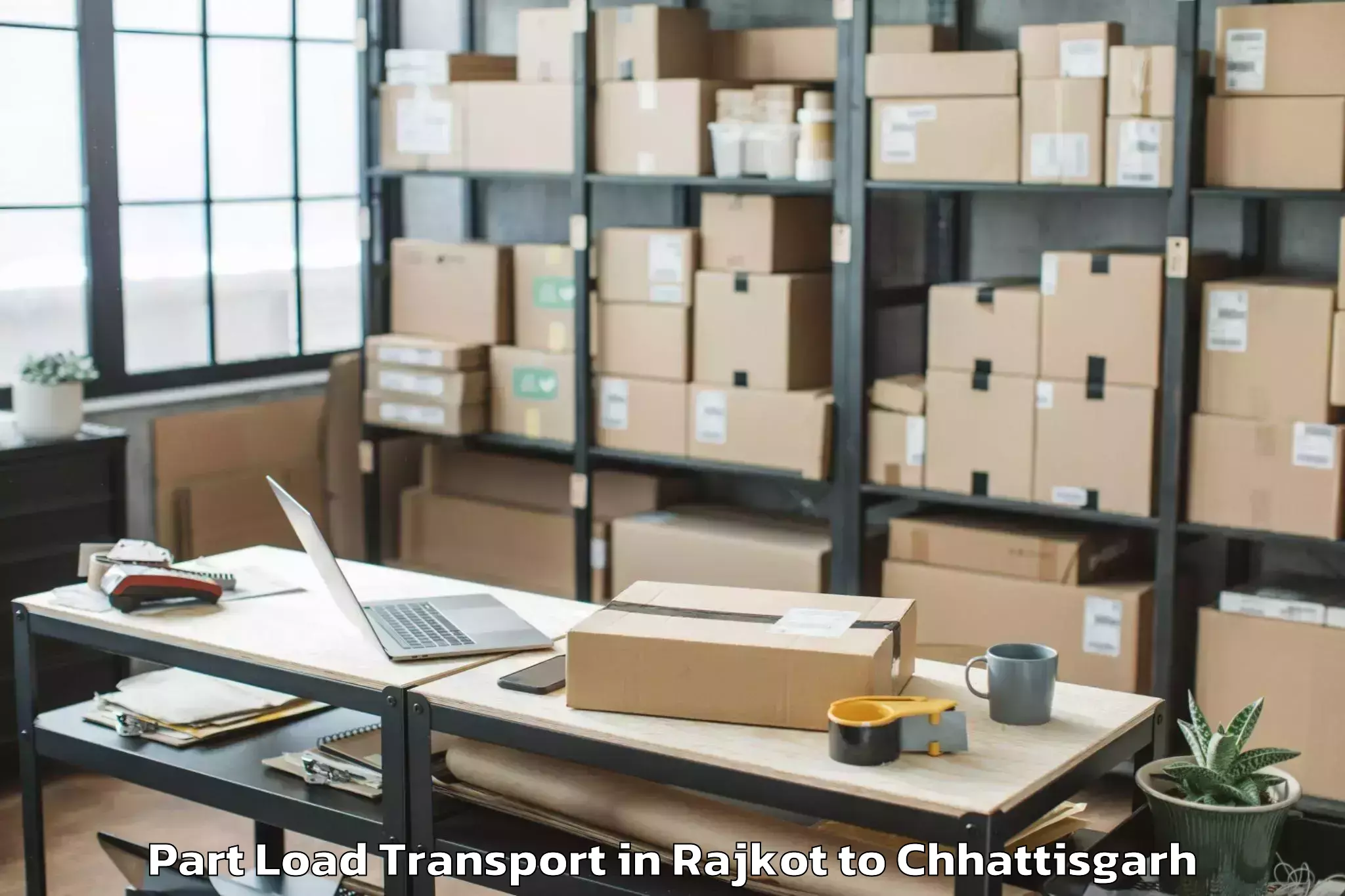 Hassle-Free Rajkot to Ambagarh Chauki Part Load Transport